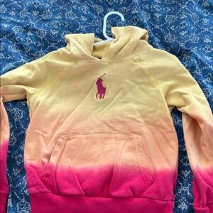 Ralph Lauren Yellow and Pink Gradient Hoodie